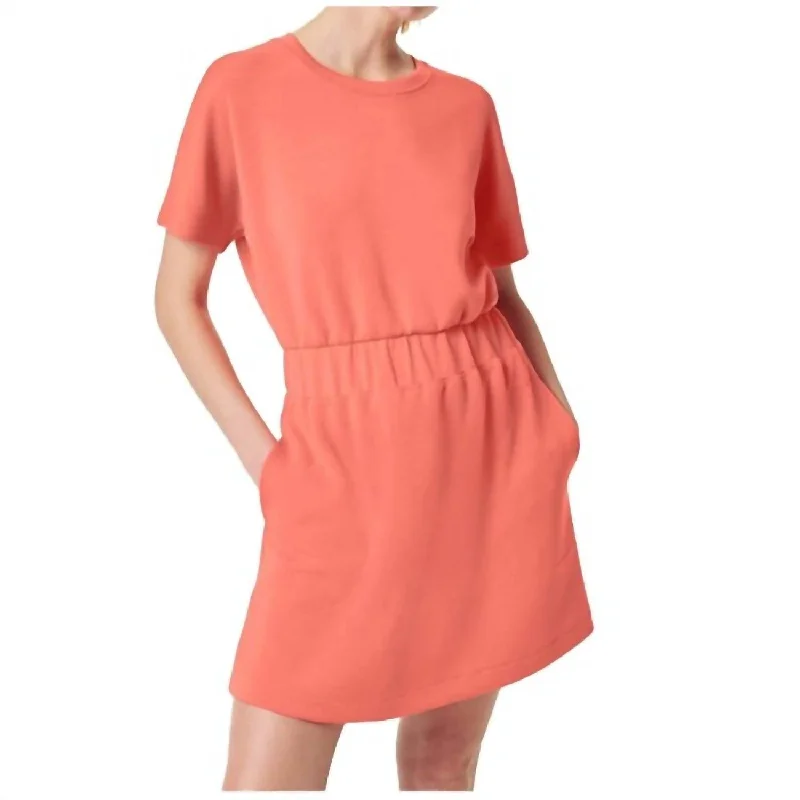 ladies-shirt-dress-caramel-warm-Airessentials T-Shirt Dress In Peach