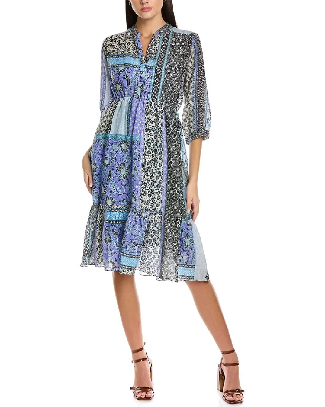 ladies-midi-dress-ash-allure-Johnny Was Workshop Marrakesh Drawstring Midi Dress