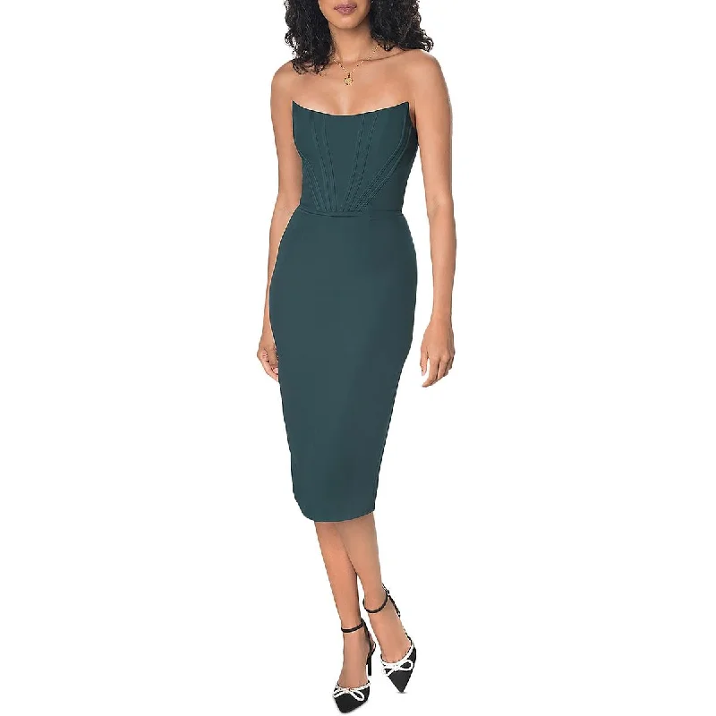 Women's bodycon dress flirty -Womens Ribbed Formal Bodycon Dress