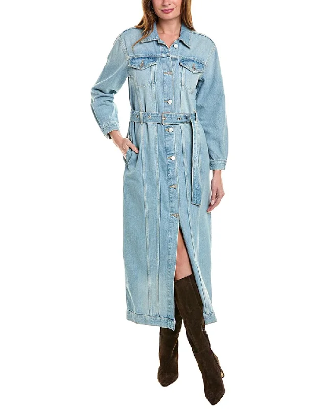 ladies-shirt-dress-square-neck-FRAME Denim The Overlong Trucker Shirtdress