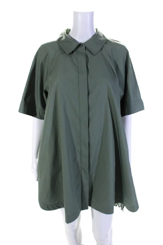 ladies-shirt-dress-maternity-comfort-Jonathan Simkhai Women's Button Front Shirt Dress Green