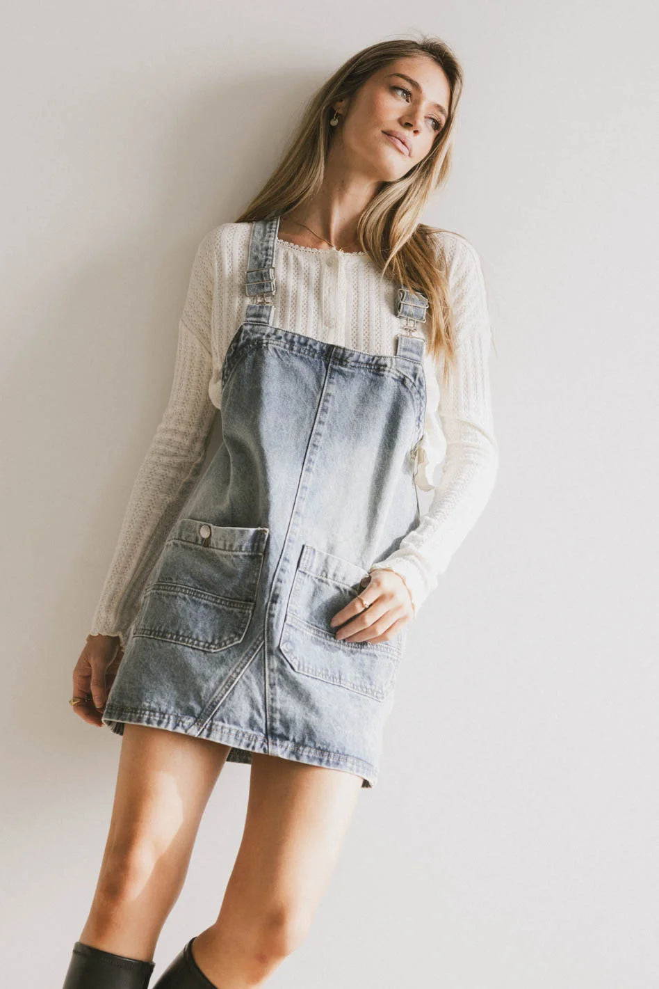 ladies-mini-dress-petite-pop-Koa Denim Mini Dress