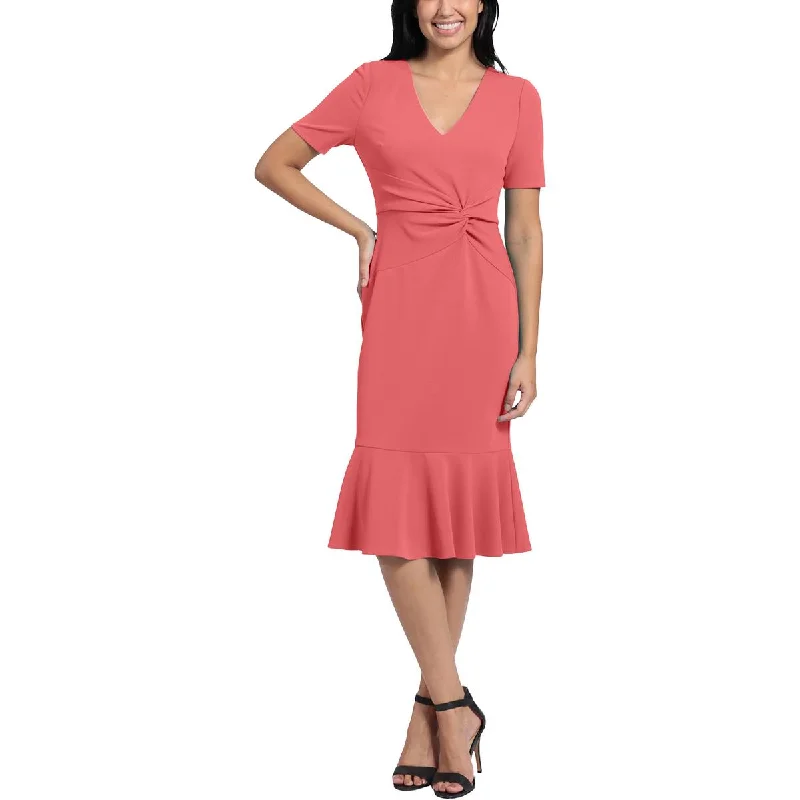 Women's bodycon dress clearance -Womens Gathered Knee Length Bodycon Dress