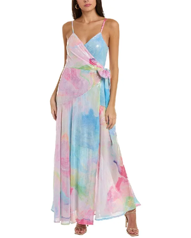 Women's maxi dress aqua breeze -Hutch Alden Maxi Wrap Dress