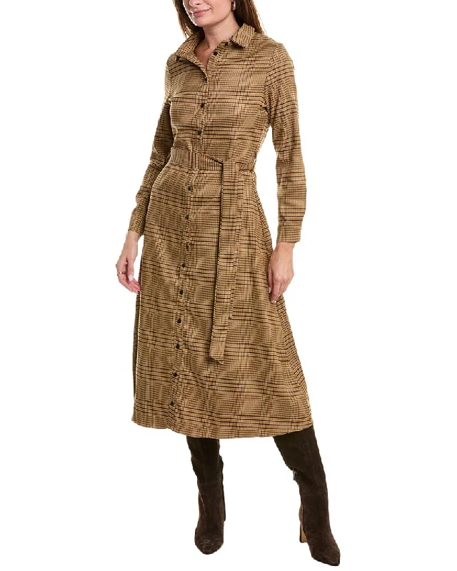 ladies-shirt-dress-gold-accent-YAL New York Maxi Shirtdress