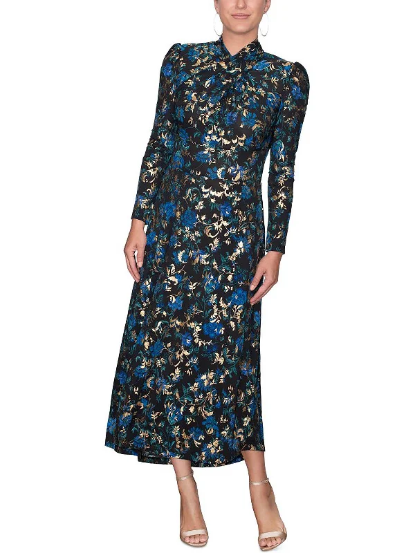 Women's maxi dress shine sweep -Womens Printed Long Maxi Dress