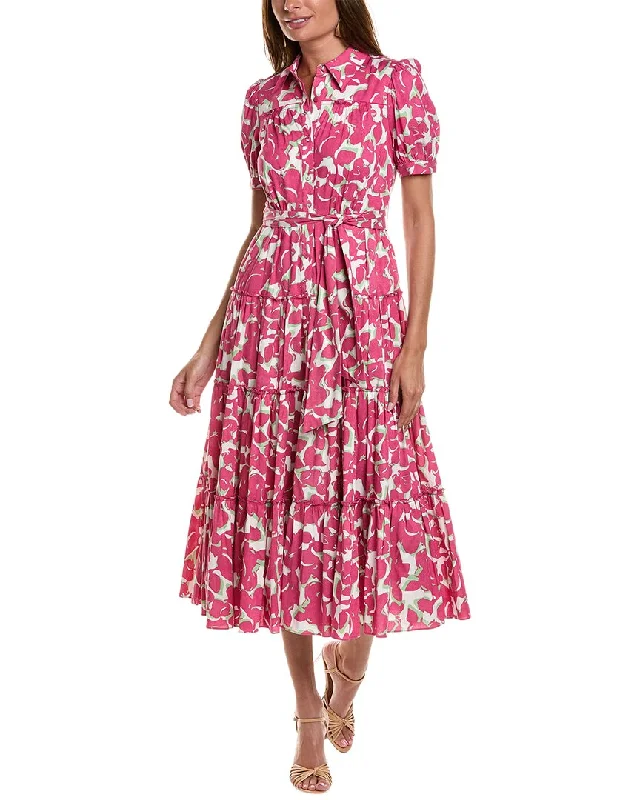 ladies-midi-dress-bright-bliss-Diane von Furstenberg Queena Midi Shirtdress