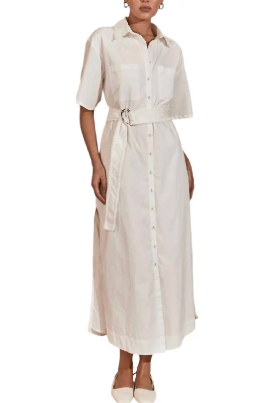 ladies-shirt-dress-affordable-style-Lisle Shirt Dress In White