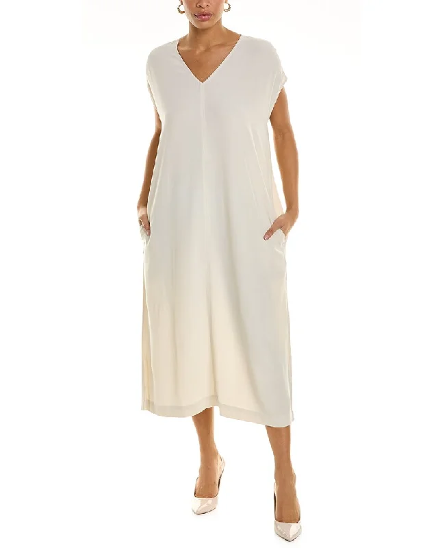 Women's maxi dress knot sweep -EILEEN FISHER V-Neck Maxi Dress