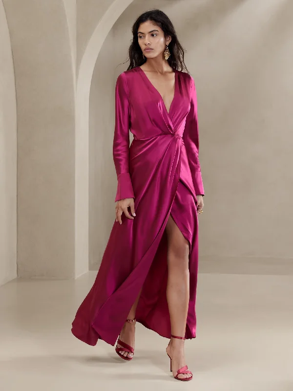 Women's maxi dress bold sweep -Etude Silk Maxi Dress