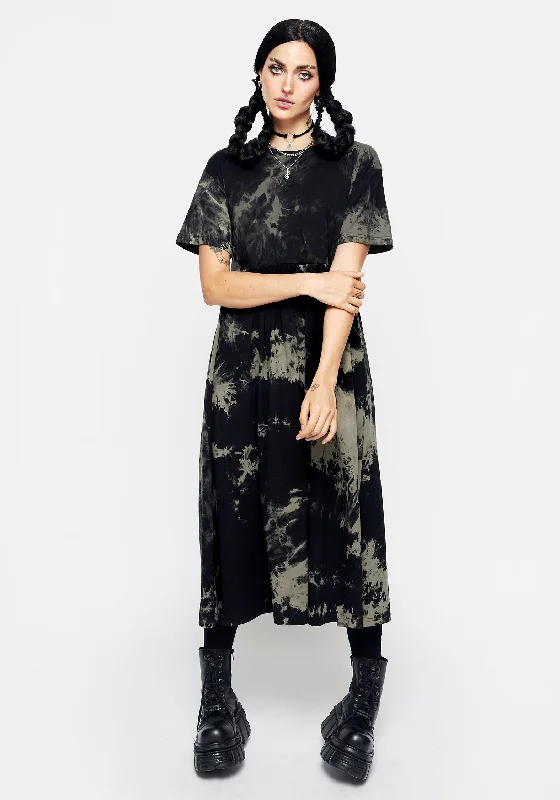 ladies-midi-dress-long-sleeve-luxe-Grievance Tie Dye Midi Dress