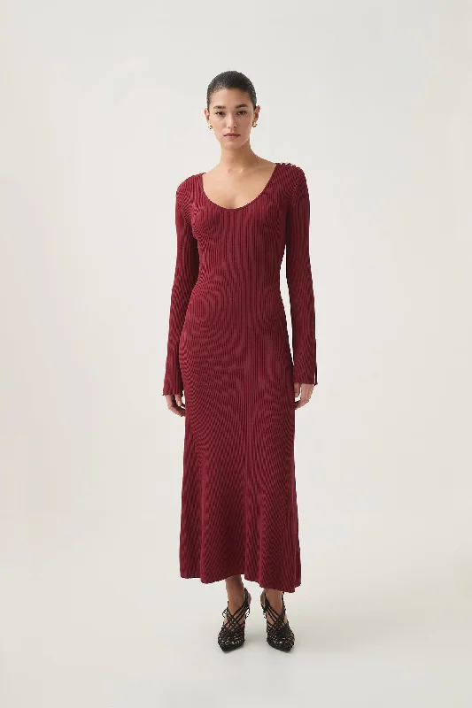 ladies-midi-dress-blush-breeze-Zeitgeist Knit Midi Dress