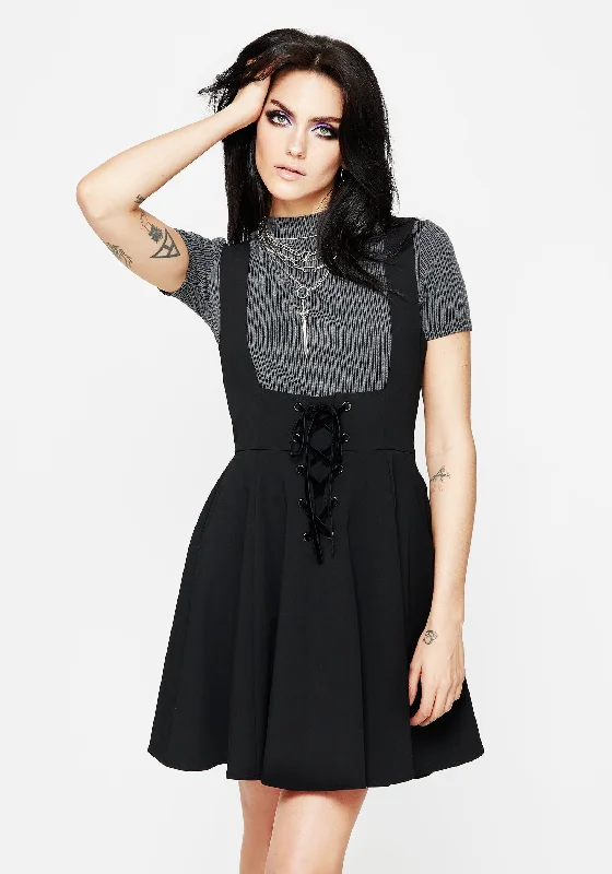 ladies-mini-dress-asymmetric-airy-Nessa Lace Up Mini Dress