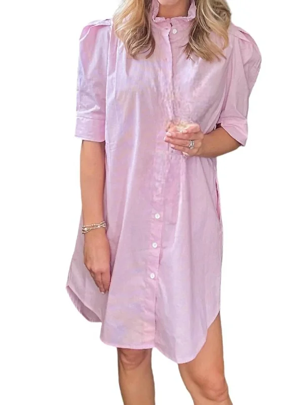 ladies-shirt-dress-beige-classic-Callie Pinstripe Shirt Dress In Pink