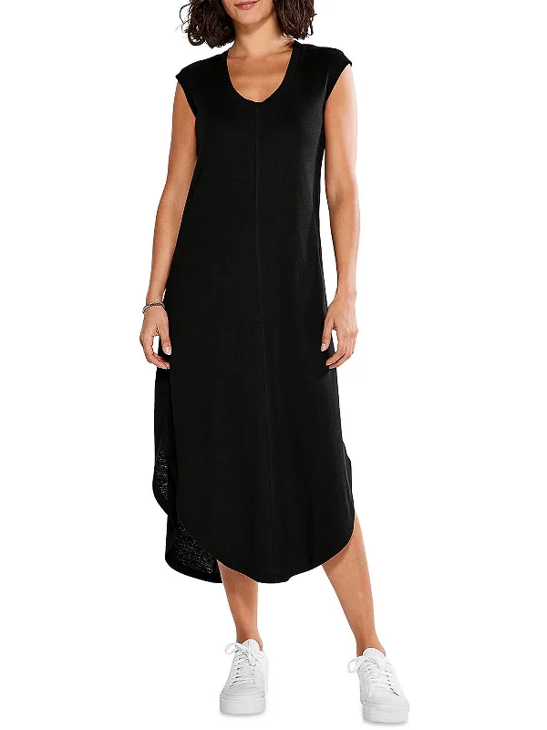 ladies-shirt-dress-travel-easy-Womens Scoop Neck Long T-Shirt Dress