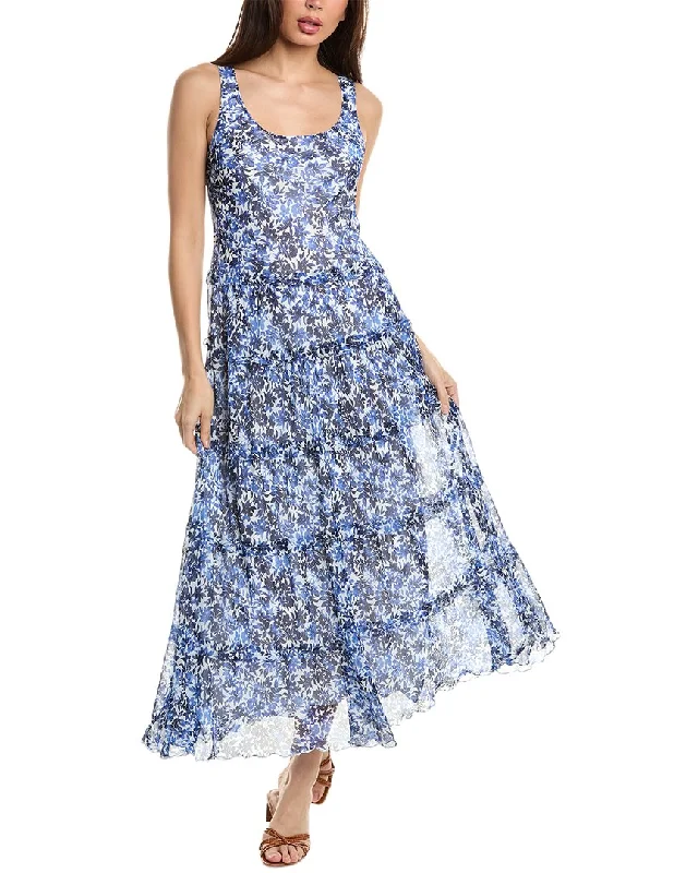 Women's maxi dress fun ripple -Jones New York Tiered Maxi Dress