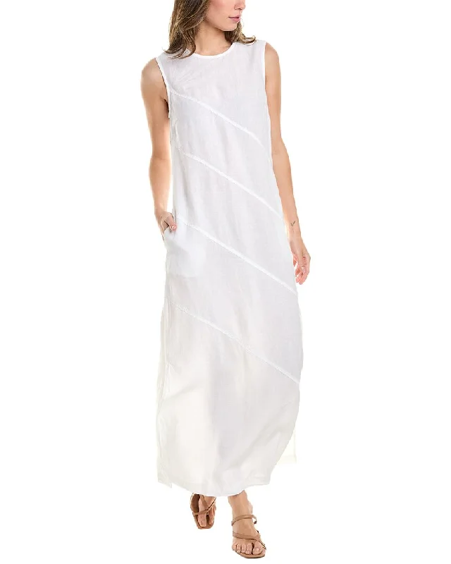 Women's maxi dress bead ripple -Peserico Linen Maxi Dress