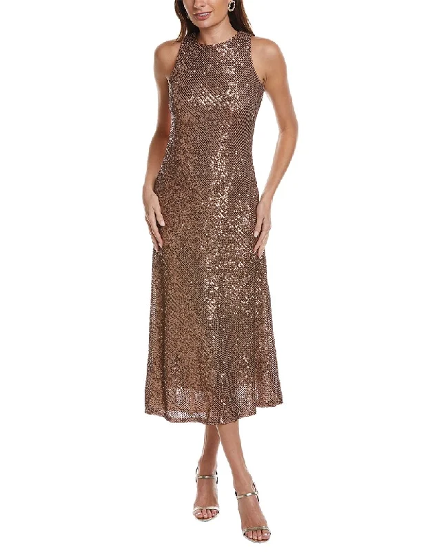 Women's maxi dress hip sweep -Taylor Sequin Sleeveless Maxi Dress