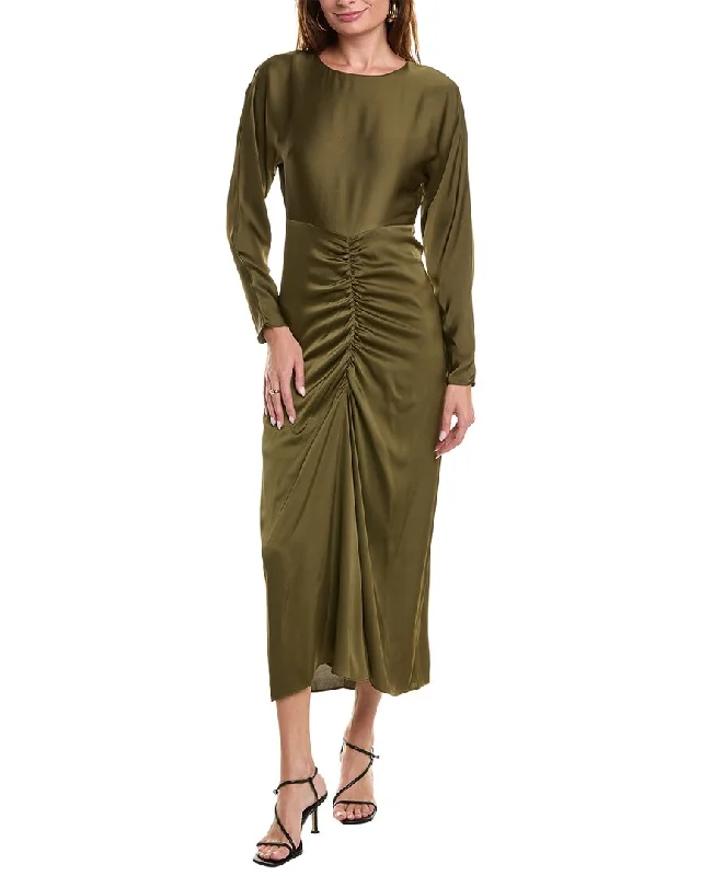 Women's maxi dress hip sweep -Taylor Satin Maxi Dress