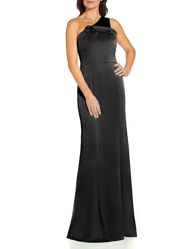 Women's maxi dress arty flow -Womens Satin Maxi Evening Dress