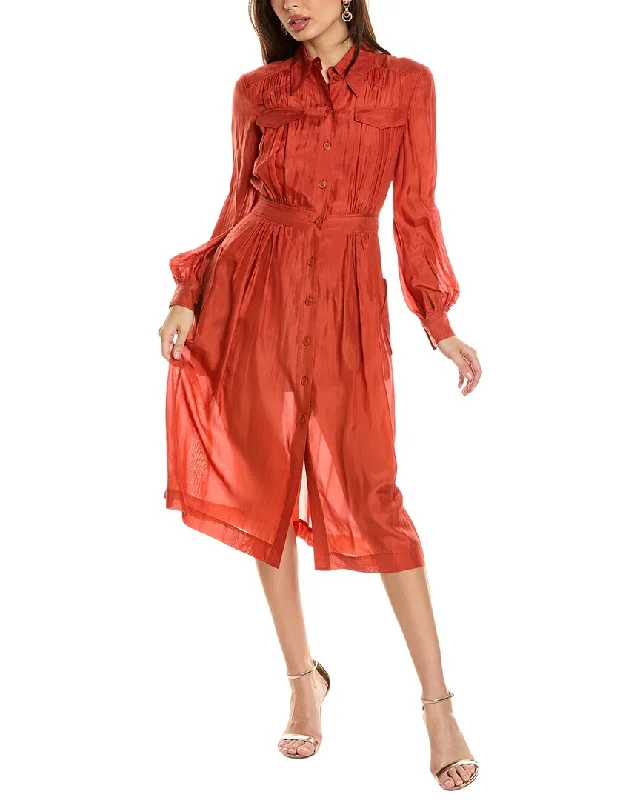 ladies-shirt-dress-solid-simplicity-Alberta Ferretti Silk Shirtdress