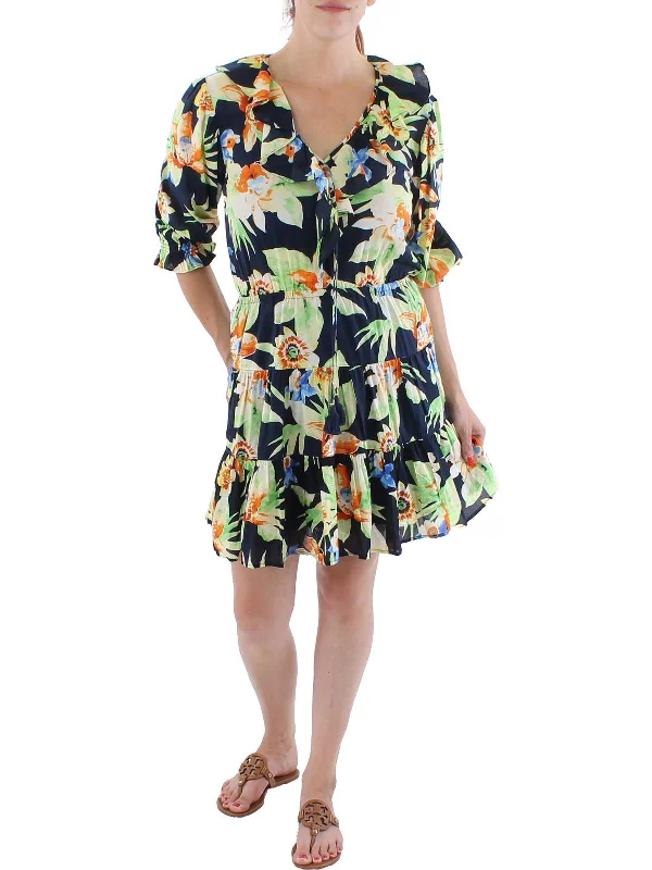 ladies-midi-dress-travel-tide-Womens Floral Knee Midi Dress