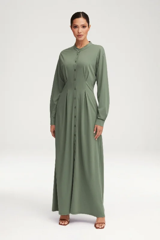 Women's maxi dress getaway drift -Ivy Jersey Button Down Maxi Dress - Sage