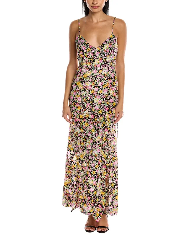 Women's maxi dress mom ripple -Les Reveries Ruffle Cami Silk Maxi Dress