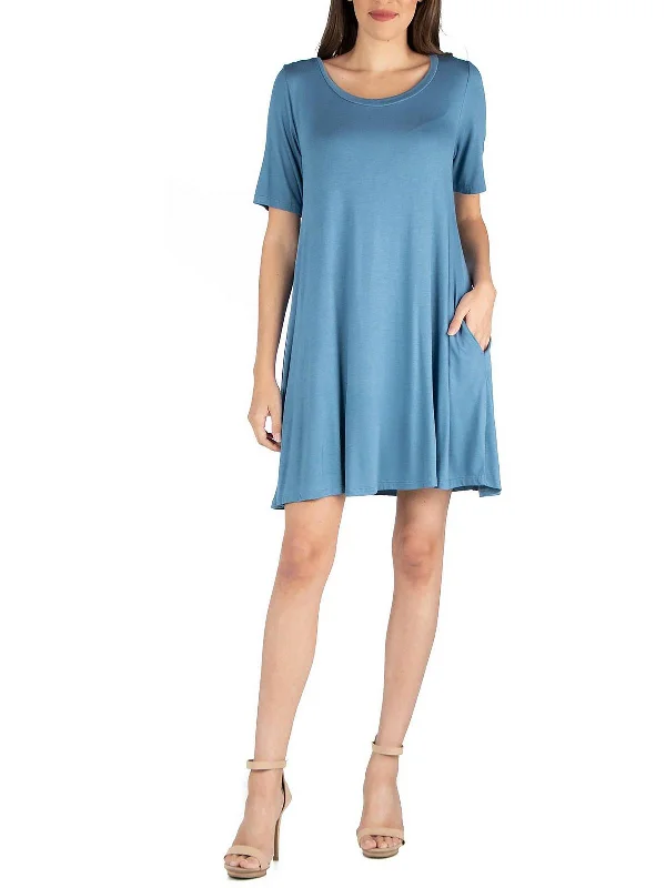 ladies-shirt-dress-timeless-piece-Plus Womens Wideneck Midi T-Shirt Dress