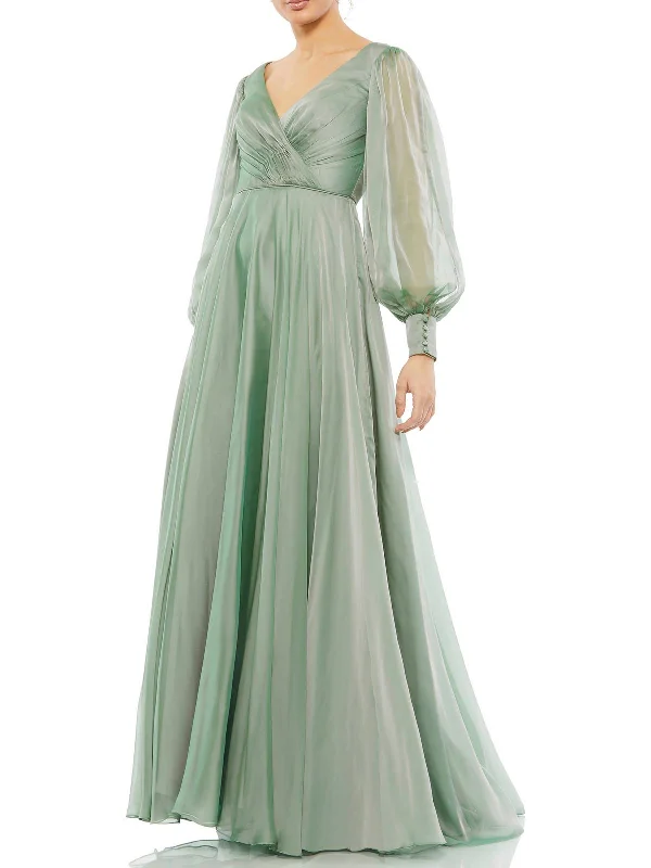 Women's maxi dress sway grace -Womens Bishop Sleeve Maxi Evening Dress