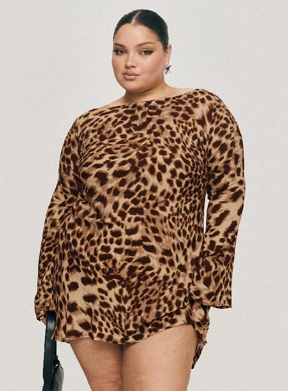 ladies-mini-dress-insta-ignite-Halo Bias Mini Dress Leopard Curve