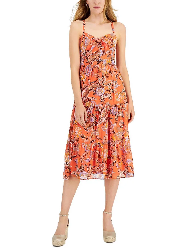 ladies-midi-dress-loose-luxe-Womens Tiered Midi Sundress