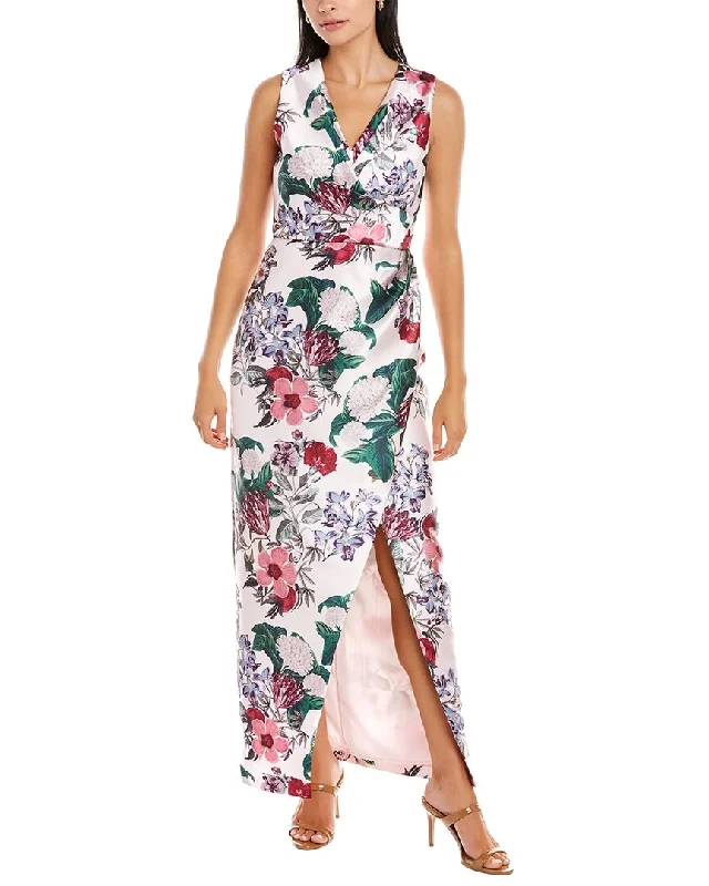 Women's maxi dress lace drift -Kay Unger Floral Maxi Dress