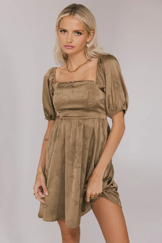 ladies-mini-dress-cocktail-cool-Alexis Satin Mini Dress in Olive