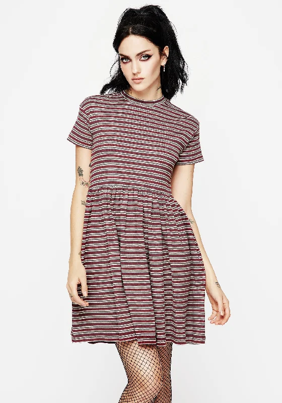 ladies-mini-dress-effortless-edge-Calliophis Striped Mini Smock Dress