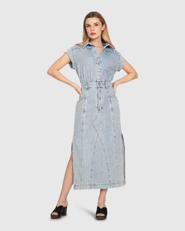 ladies-shirt-dress-viral-trend-Sundown Denim Midi Shirt Dress