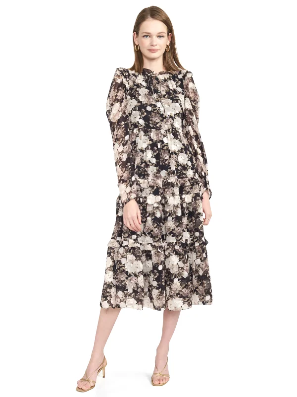 ladies-midi-dress-timeless-tide-En Saison Printed Tiered Midi Dress