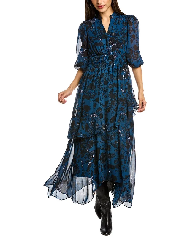 ladies-midi-dress-fitted-flow-Taylor Elbow-Sleeve Midi Dress