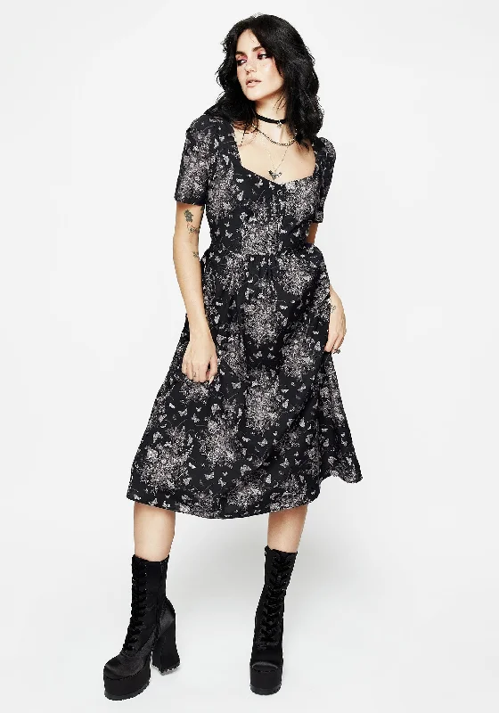 ladies-midi-dress-keyhole-kiss-Thalia Button Front Midi Dress