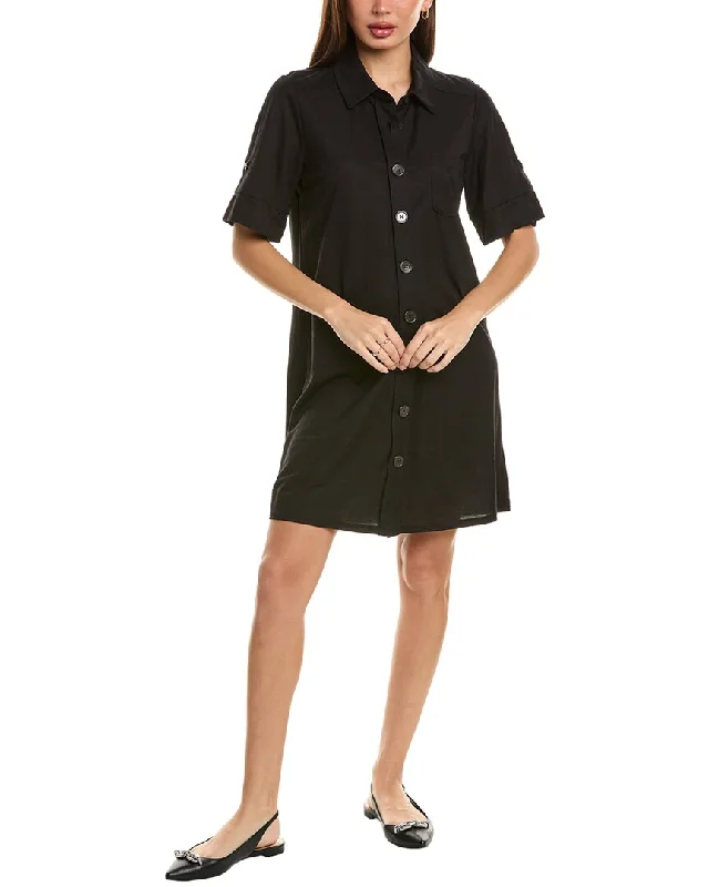 ladies-shirt-dress-teal-trend-Bobeau Cargo Shirtdress