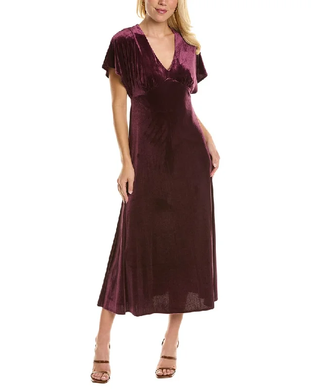 Women's maxi dress mist sweep -Taylor Stretch Velvet Maxi Dress