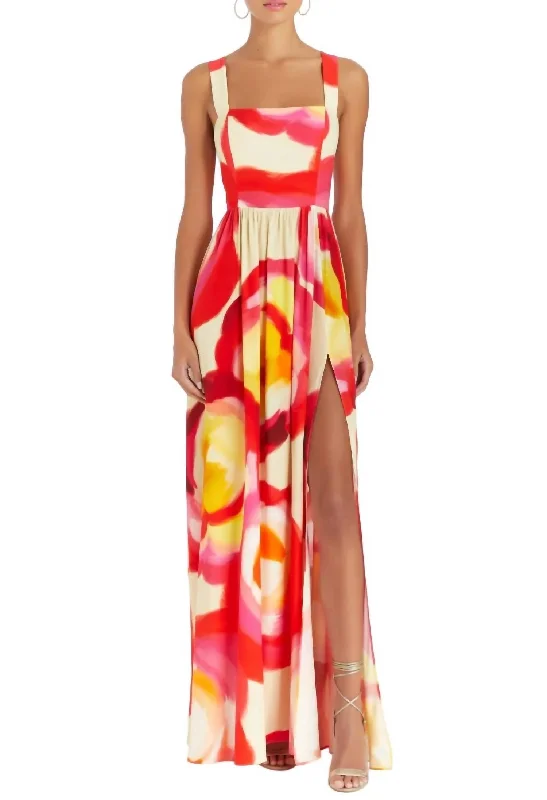 Women's maxi dress pro ripple -Florence Floral Maxi Dress In Asteria