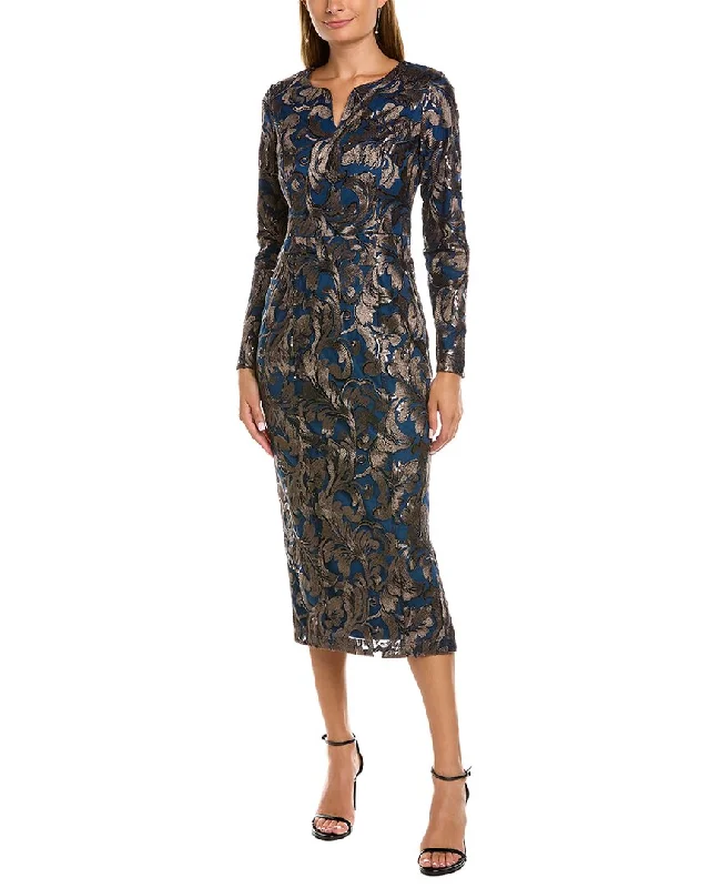 ladies-midi-dress-off-shoulder-opulence-JS Collections Margaux Embroidered Midi Dress