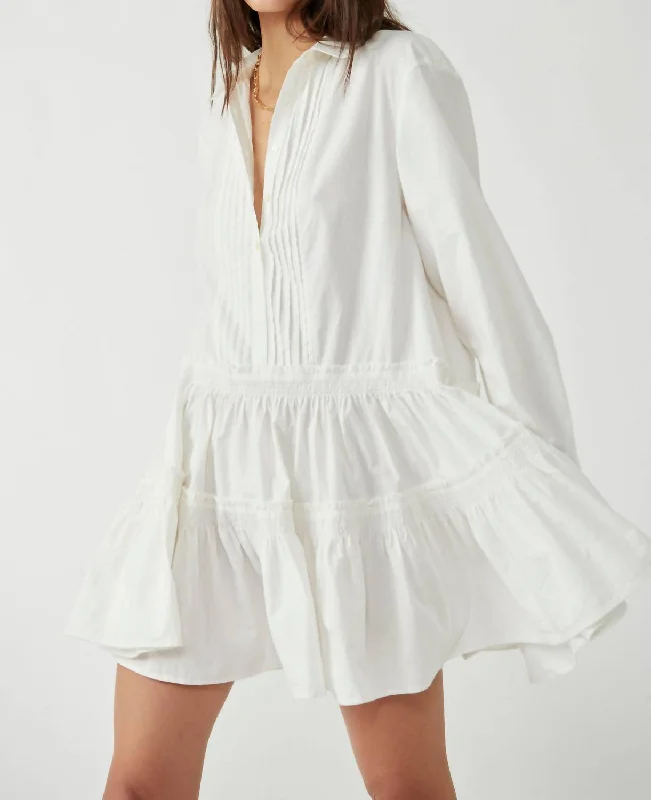 ladies-mini-dress-limited-lift-Billie Mini Shirtdress In Optic White