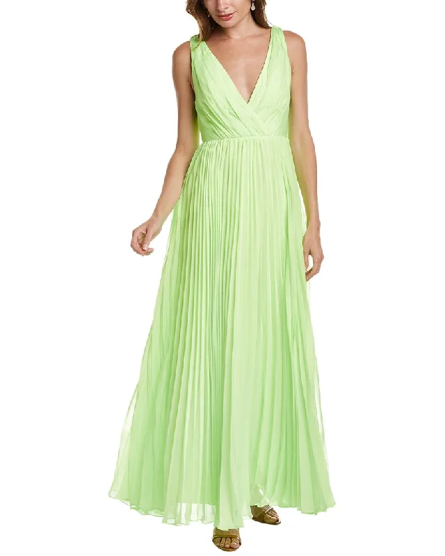 Women's maxi dress low sweep -ML Monique Lhuillier Chiffon Maxi Dress