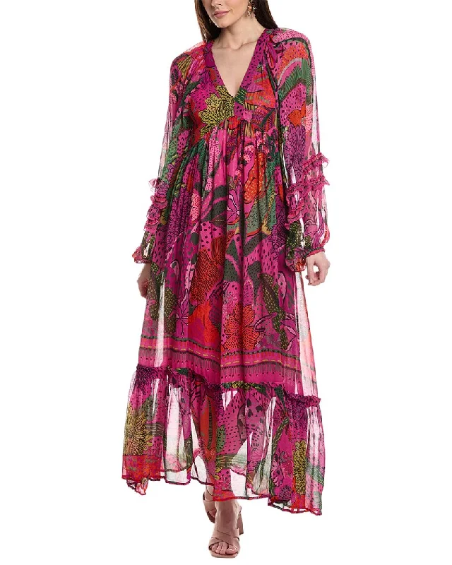 Women's maxi dress free ripple -FARM Rio Cool Leopards Maxi Dress