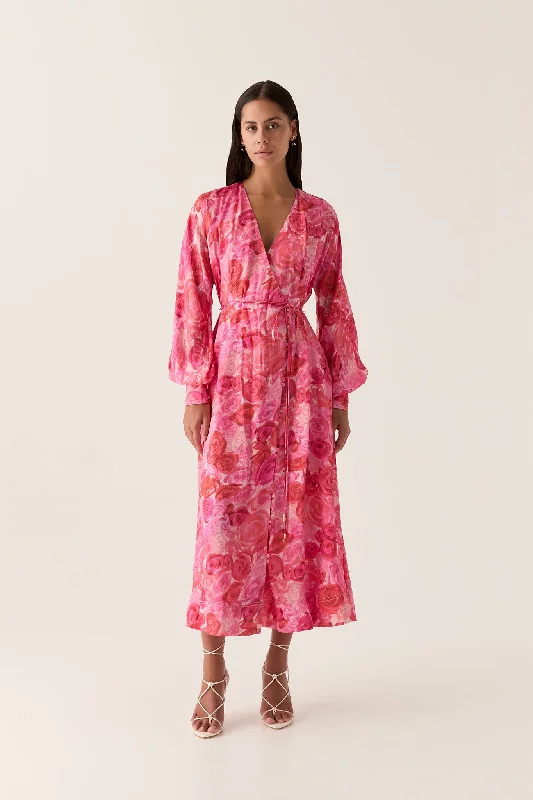 ladies-midi-dress-office-orchid-Tinley Wrap Front Midi Dress