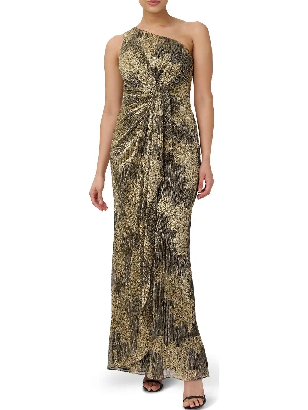 Women's maxi dress bump sweep -Womens Metallic Maxi Wrap Dress