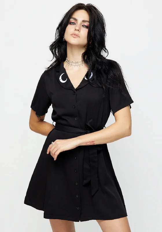 ladies-mini-dress-heather-hype-Luna Button Down Mini Shirt Dress