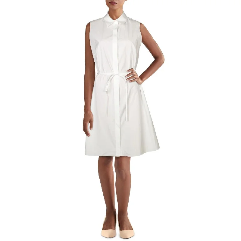 ladies-shirt-dress-swingy-flow-Womens Belted Daytime Shirtdress